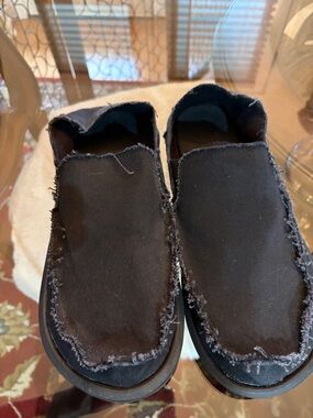 Sanuk Men's Black Slip-On Canvas Loafers